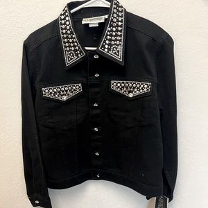 Christine Alexander Jean jacket with crystals NWT
